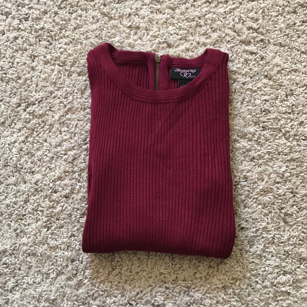 Ribbed Maroon Sweater!